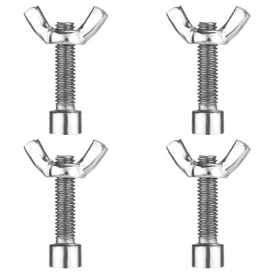 4pcs Bat Pins for Pottery Wheel, Including 4pcs 1/4x1" Bolts and 4 Bat-Shaped Nuts, Stainless Steel Bat Pins Replacements Pottery Tools for Any Standard Ceramic Wheel Head and Pottery Bat