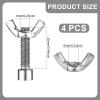 4pcs Bat Pins for Pottery Wheel, Including 4pcs 1/4x1" Bolts and 4 Bat-Shaped Nuts, Stainless Steel Bat Pins Replacements Pottery Tools for Any Standard Ceramic Wheel Head and Pottery Bat view 2