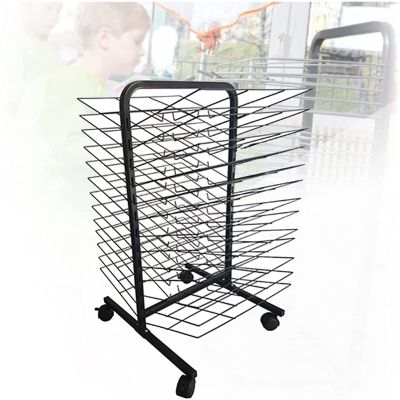 Art Drying Rack, Classroom Art Supplies, Metal Art Drying Rack - Artwork Storage Display Rack, Double Sided Wire Drying Shelf, Steel Art Drying Rack, 26-Shelf Mobile Drying Painting Racks, Classroom P