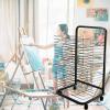 School Art Drying Racks, Painting Stand, Mobile Paint Drying Rack - Art Drying Rack, Solid Metal Artwork Storage Display Rack, Functional & Mobile Paint Drying Rack, Stack Rack for Painting, Drawings, view 3