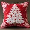 Christmas Tree Latch Hook Kits Pillow DIY Rug Crochet Hook Cushion Making Kits with Preprinted Pattern Canvas Instruction Yarns Pillow Cover Easy Starter DIY Crochet Kits 43x43cm(r19) view 1