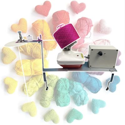Electric Desktop Winder with Tension Guide Bracket - Smooth Operation, 150G/500G Capacity, 12V Automatic Yarn Ball Winder for Metal, Wool, Nylon, and More,Easy Yarn Winding,150g