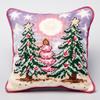 Christmas Tree Latch Hook Kits Pillow Cover DIY Rug Crochet Hook Cushion Making Kits with Preprinted Pattern Canvas Rug Making Easy Starter DIY Crochet Kits 43x43cm(y224) view 1