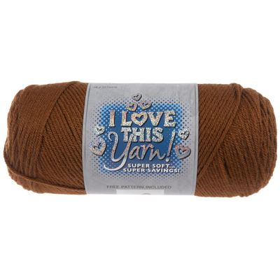 I Love This Yarn 4 Medium Acrylic Yarn 355 Yards Soft Skein, Perfect for Crocheting & Knitting Blankets, Hats & More Craft Supplies, Cinnamon