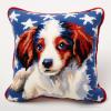 Puppy Dog Latch Hook Kits Pillow DIY Rug Crochet Hook Cushion Making Kits with Preprinted Pattern Canvas Instruction Yarns Easy Starter Christmas Decoration Hooking DIY Kits 43x43cm(d21) view 1