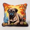 Autumn Dog Latch Hook Kits Pillow DIY Rug Crochet Hook Cushion Making Kits with Preprinted Pattern Canvas Instruction Yarns Easy Starter Christmas Decoration Hooking DIY Kits 43x43cm(d63) view 1