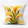 Calla Lily Latch Hook Kits Pillow DIY Rug Crochet Hook Pillowcase Mat Making Kits with Preprinted Pattern Canvas Starter Christmas Decoration Hooking DIY Kits 43x43cm(Y49) view 1