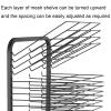 School Art Drying Racks, Painting Stand, for Classroom Paint Drying Rack Mobile Metal Wire Drying Shelf Artwork Storage Display Rack with Wheels, Power Coated, Ideal for Schools and Art Clubs, Black ( view 4