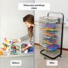 Art Drying Rack Painting Craft Artwork Canvas Storage, Metal Art Drying Rack - Artwork Storage Display Rack, Art Drying Rack for Classroom, 25 Removable Shelves, Functional & Mobile Paint Drying Rack, view 3