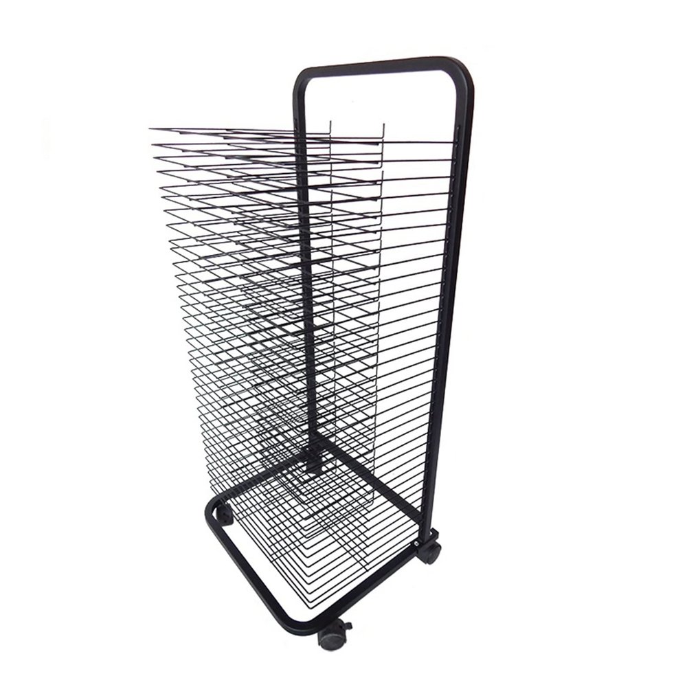 School Art Drying Racks, Painting Stand, for Classrooms, Painting Drying Rack Art Organizer for Kids, Metal Artwork Storage Display Rack with Wheels for Schools and Art Clubs, Black Powder Coated ( Si