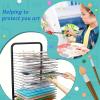 School Art Drying Racks, Painting Stand, for Classrooms, Painting Drying Rack Art Organizer for Kids, Metal Artwork Storage Display Rack with Wheels for Schools and Art Clubs, Black Powder Coated ( Si view 4