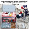 Knitting Bag, Yarn Tote Organizer with Divider Large Crochet Bag Knitting Bags and Tote Organizer Traveling Crochet Bags for Crochet Hooks, Pink view 2