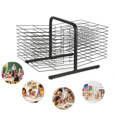 Art Drying Rack Mobile Metal Art Storage Rack Drying Racks,Art Drying Rack for Classrooming Crafts Tabletop A3 Paper Drying Shelve Art 20 Shelves Metal Artwork Storage Display Rack, Ideal for Schools