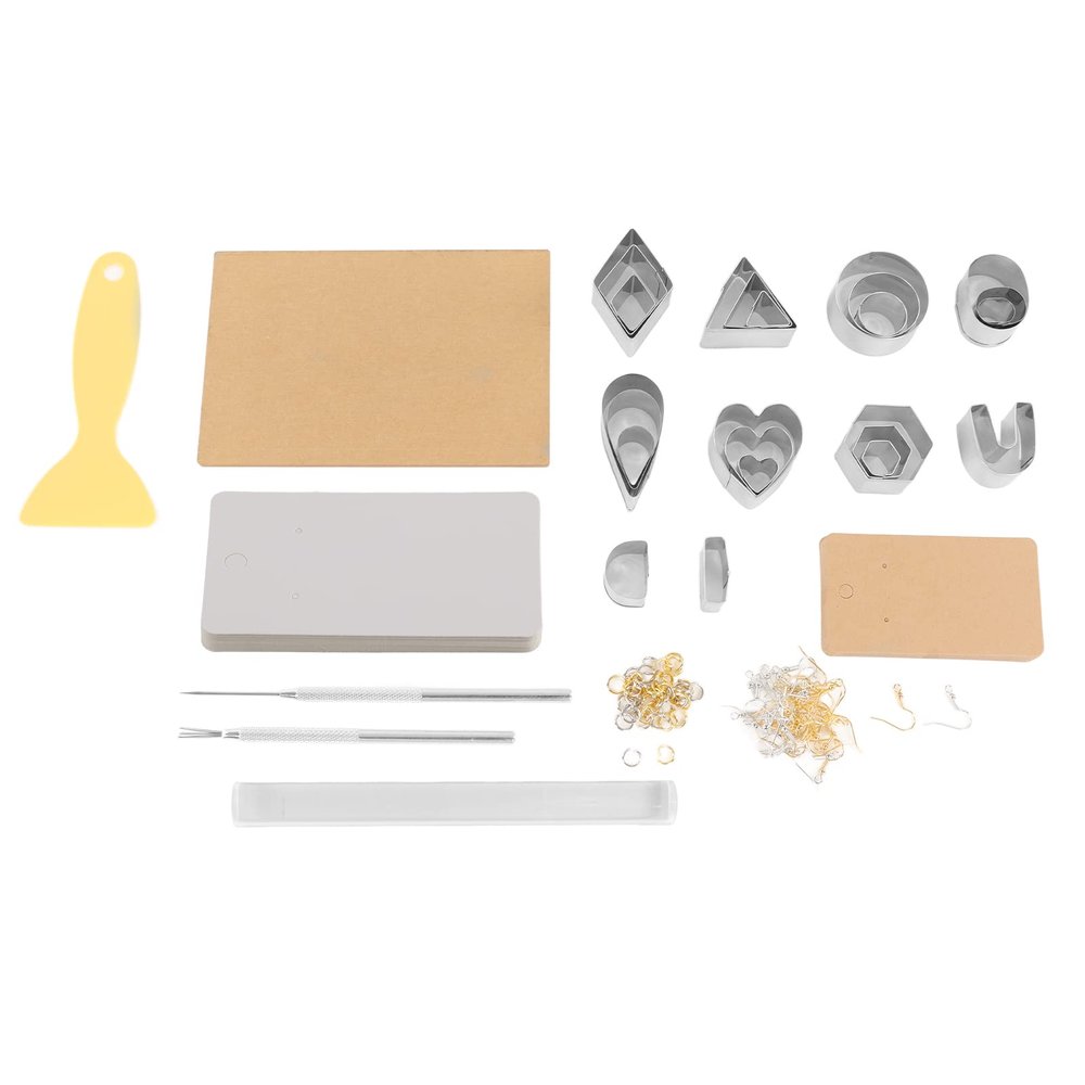 WOOXGEHM Polymer Clay Cutters Set, Incisive Efficient Polymer Clay Earring Kit, Polymer Clay Cutters for Earrings, Keychains, Necklace Jewelry, Sculpture, Cake