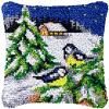 Villa House Oriole Latch Hook Kits Pillow Cover DIY Rug Crochet Hook Cushion Making Kits with Preprinted Pattern Canvas Rug Making Starter DIY Crochet Kits Decoration 43x43cm view 1