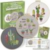 CRAFTILOO Embroidery Kits for Adults Hand Embroidery kit for Beginners with Stamped Embroidery Patterns Starter Embroidery Kit. Needlepoint kit Cross Stitch kit for Teens& Adults Cactus view 1