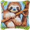 A Cartoon Baby Sloth on Tree Latch Hook Pillow Kits Printed Embroidery Pillowcase DIY Crochet Yarn Hooking Craft Rug Cushion for Home Christmas Decor and Gift 43x43cm(1) view 1