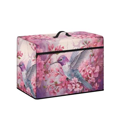 Eheartsgir Hummingbird Cherry Blossom Portable Sewing Machine Cover Case - Scratches-Proof Fabric Protector Compatible with Most Standard Household Sewing Machines for Home Decor