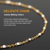 KYUNHOO 16.4 Feet/5M Stainless Steel Beaded Chain for Jewelry Making - Gold Plated Bulk Thin Cable Link With Findings for DIY Craft view 4