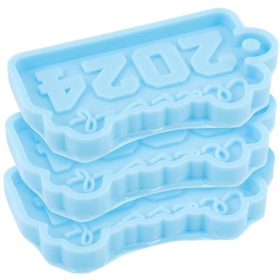 3pcs 2024 Graduation Season Key Number Epoxy Molds Graduation Resin Keychain Molds Class of 2024 Keychain Molds Silicone Pendant Molds Cake Stencil New Biscuit Portable