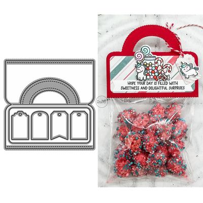 DzIxY Bag Labels Metal Cutting Dies for Card Making Kit Embossing Paper Die Cuts Scrapbook Machine Stencils Storage Pockets Supplies