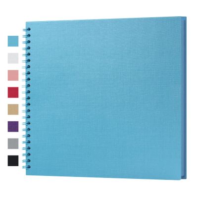 potricher 12 x 12 Inch DIY Scrapbook Album 40 Pages Hardcover Kraft Paper Scrap Book Photo Albums Memory Book for Wedding and Anniversary Family (Blue, 12 Inch)