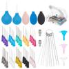 BENECREAT 160 Pcs Ceramic Precision Applicator Set, Pottery Tools Supplies, 5 Pcs Ceramic Glaze Squeeze Bottle with Adapter, Plastic Steel Needle and Funnel for Ceramic Glazing view 1