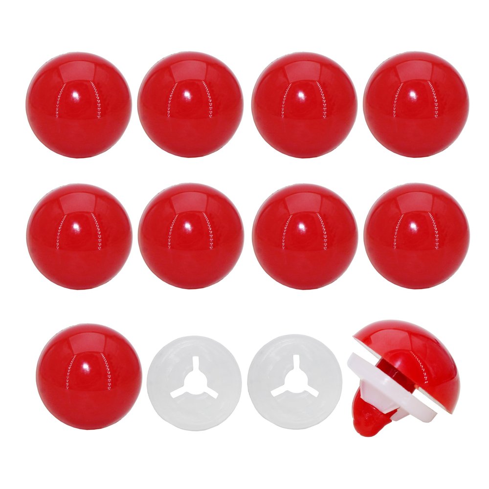 60Pcs Safety Eyes and Secure Washers for Amigurumi Crochet - Thalinfayi 24mm Red Large Plastic Safety Eyes Crochet Craft Eyes for Amigurumi, Crafts, Crochet Doll DIY Making Supplies