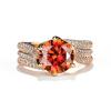 3 Carat 8 Heart 8 Arrow AAA Cubic Zirconia Rose Gold Three Rows Full of Drill Lines Big Main Stone Cocktail 925 Sterling Silver Engagement Wedding Band Ring Promise Rings(Champagne) view 1