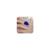925 Sterling Silver Shining Sapphire Ring Tear Drop Shape 5Ct Cubic Zirconia Rings Set CZ Teardrop Halo Ring Color Treasure Water Drop Open Luxury Ring view 1
