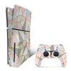MightySkins Skin Compatible with PlayStation 5 Slim Disk Edition Bundle - Rose Gold Polygon | Protective, Durable, and Unique Vinyl Decal wrap Cover | Easy to Apply | Made in The USA view 1