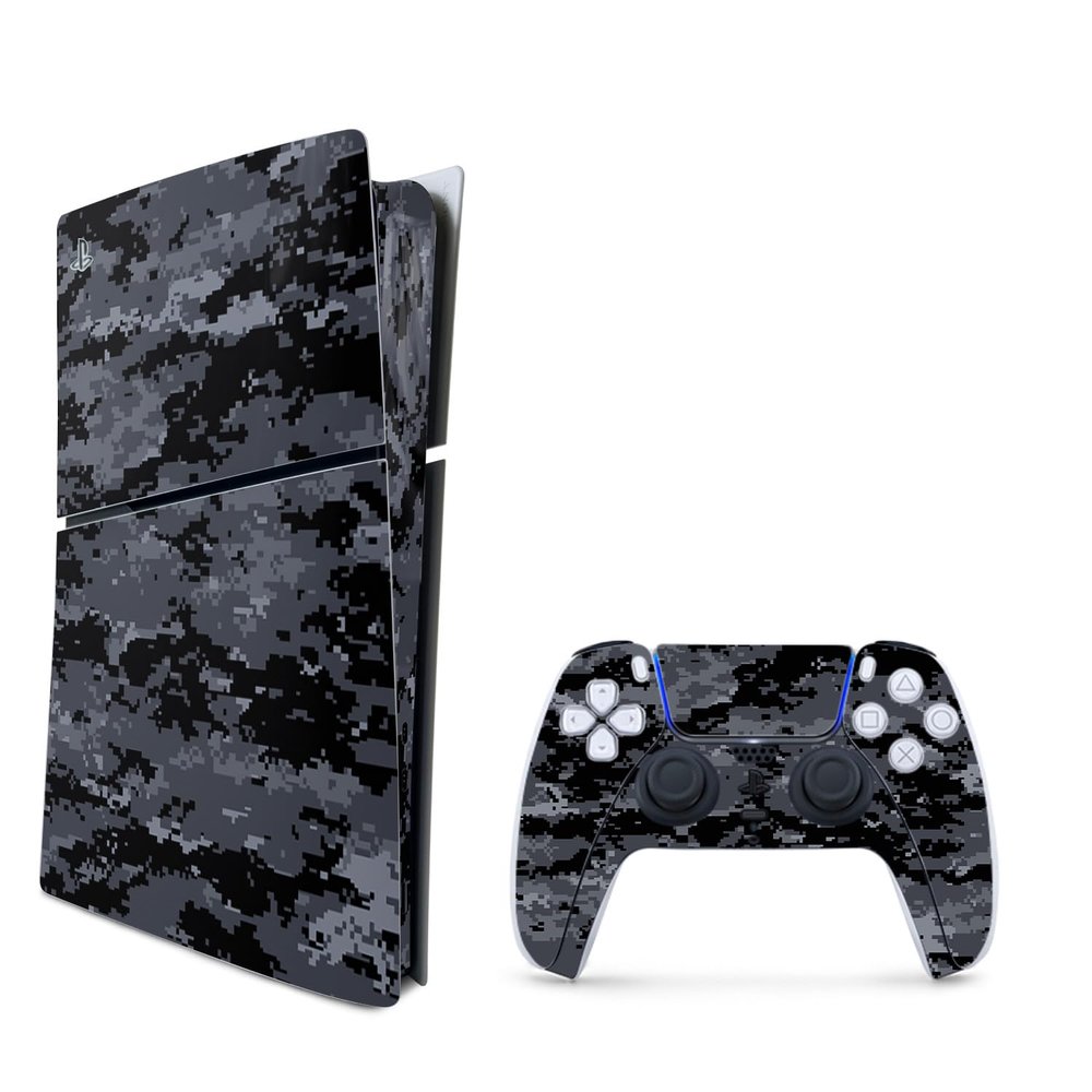 MightySkins Skin Compatible with Playstation 5 Slim Digital Edition Bundle - Digital Camo | Protective, Durable, and Unique Vinyl Decal wrap Cover | Easy to Apply | Made in The USA