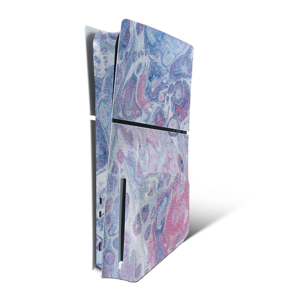 MightySkins Glossy Glitter Skin Compatible With Playstation 5 PS5 Slim Disc Edition Bundle - Pastel Pour | Protective, Durable High-Gloss Glitter Finish | Easy to Apply, Remove, and Change Styles | Made in The USA