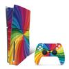 MightySkins Skin Compatible with Playstation 5 Slim Disk Edition Bundle - Color Swirl | Protective, Durable, and Unique Vinyl Decal wrap Cover | Easy to Apply | Made in The USA view 1