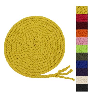 CAMAL Twisted Cotton Rope 3 Strand Cotton Macrame Cord, Natural 8mm Rope for Crafts DIY, Curtain Tie, Wall Hanging, Plant Hangers, Decor, Wrapping