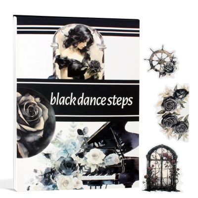Dwpetzo Scrapbook Stickers for Journaling Adults, Pre-Cut Transparent Stickers, Scrapbooking Materials, Waterproof Sticker Book for Junk Journals, Scrapbook Supplies
