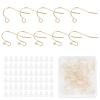 NICENEEDED 14K Gold Filled Earring Hooks, 100 PCS Ball Dot Ear Wires Fish Hooks Plated Earring Hooks for Jewelry Making Hypoallergenic Gold Earring Findings with Rubber Earring Backs for DIY Jewely view 1