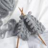 MABOZOO Chunky Yarn for Crocheting 8 Pack,Medium Grey Fluffy Jumbo Chenille Yarn,Soft Plush Yarn Bulky,Giant Thick Fuzzy Yarn for Hand Knitting or Arm Knitting (31.7 yds,8 oz Each Skein) view 3