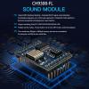 XLW Voice Playback Module,16M Sound Board MP3 Music Player with Speaker,DC3.6-5.2V,USB Downloadable 10 IO Trigger Serial Port Control for Voice Prompts, Broadcast Device Factory, Xmas DIY-5 Pack+Horn view 2