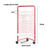 Mobile Art Storage Rack Metal Foldable Easel with Pulley, Floor-Standing Oil Painting Board, Kindergarten Art Studio Studio Equipment (Color : Red) view 3