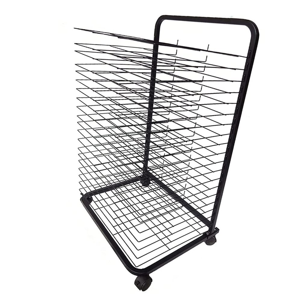 Art Drying Rack for Classroom Paint Drying Rack, Metal Art Drying Rack - Artwork Storage Display Rack, Back-to-Back Double-Sided Mobile Art Drying Rack, Mobile Solid Metal Artwork Storage Display Rack