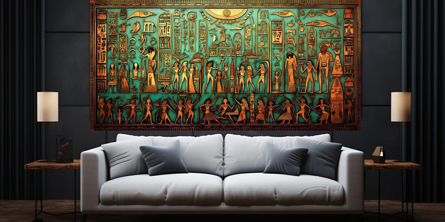 Diamond Painting Kits for Adults Egyptian Frescoes Diamond Art Large Size (24x12 Inch), 5D DIY Paint By Number Diamond Paintings, Big Diamond Dots Gem Art for Wall Art Bedroom Home Decor Gift,Y4