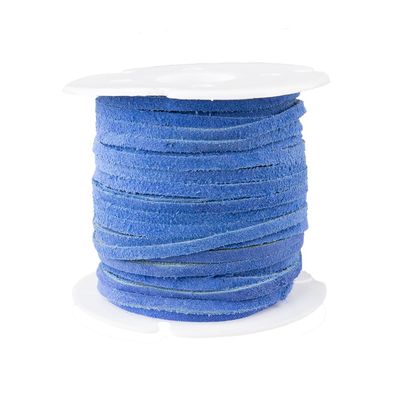 Craft County 3mm Suede Leather Cord for Necklaces, Bracelets, and DIY Crafts Cobalt Blue (25 Yards)