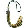 Endea Graduation Mixed Double Color Tassel with Black Bling Charm (Hunter Green/Gold, 2028) view 1
