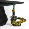 Endea Graduation Mixed Double Color Tassel with Black Bling Charm (Hunter Green/Gold, 2028) view 4