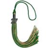 Endea Graduation Mixed Double Color Tassel with Black Bling Charm (Green/Antique Gold, 2027) view 1