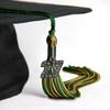 Endea Graduation Mixed Double Color Tassel with Black Bling Charm (Green/Antique Gold, 2027) view 4