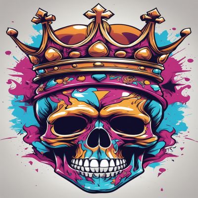 Skull Diamond Painting Kits Color Painting 5D DIY Diamond Art for Adults Beginners,Crowned Skull Round Gem Art Diamond Dots for Home Wall Decor Handmade Gift Artwork 8x12inch