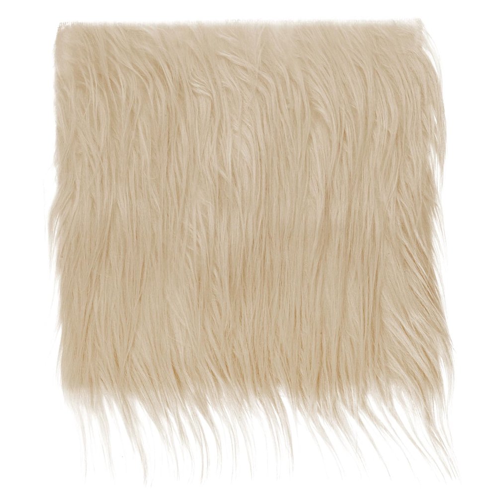 PATIKIL Plush Faux Fur Fabric Square, 10" x 10" Fluffy Faux Fur Patches Cuts for DIY Crafts Christmas Halloween Gnome Beard, Khaki