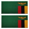 2 PCS AliPlus Zambia Flag Patch Embroidered Tactical Military Morale Patch Applique Fastener Hook and Loop view 1
